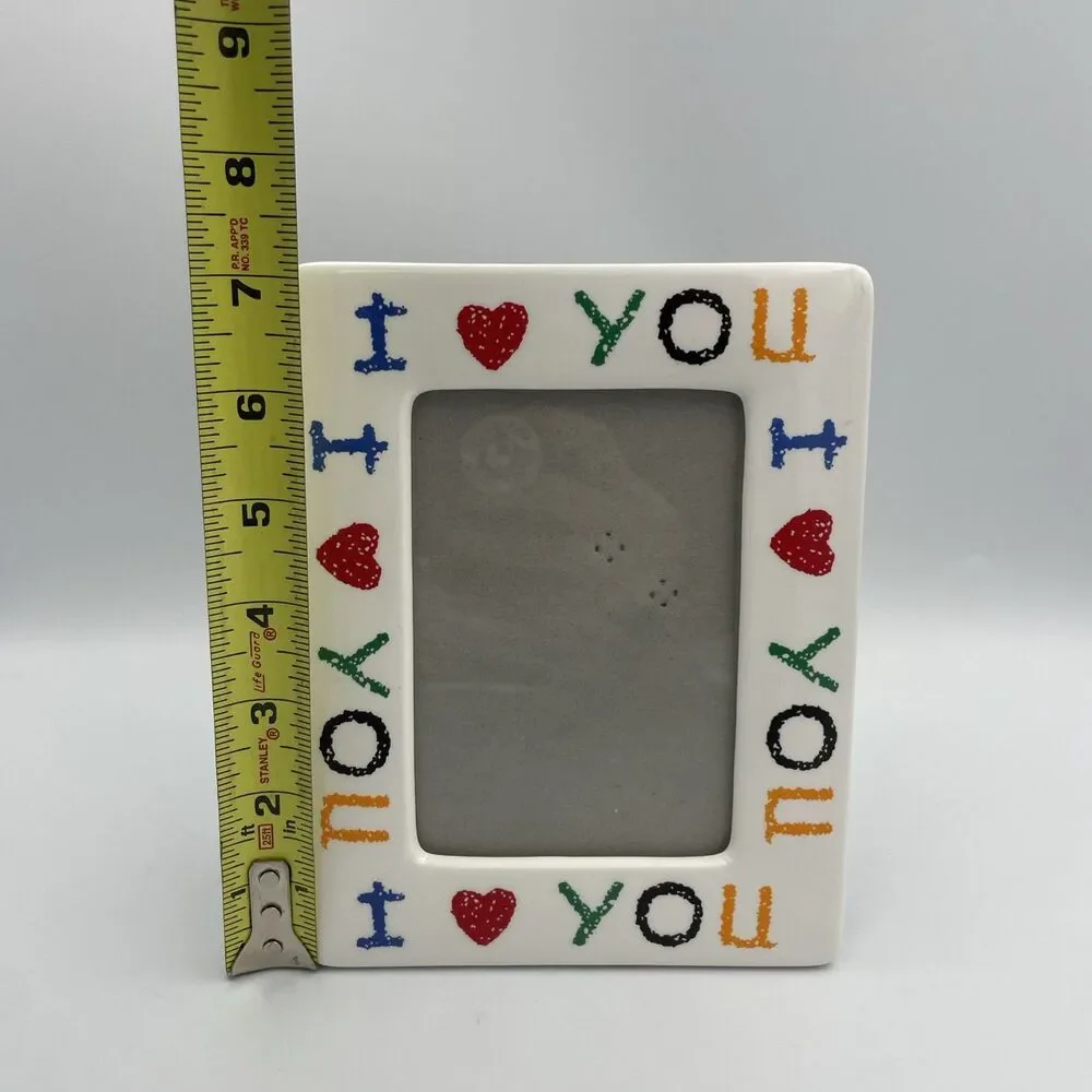 Vintage 90’s Fetco Ceramic 4x6 Photo Frame, I Love You Mother's Day Freestanding